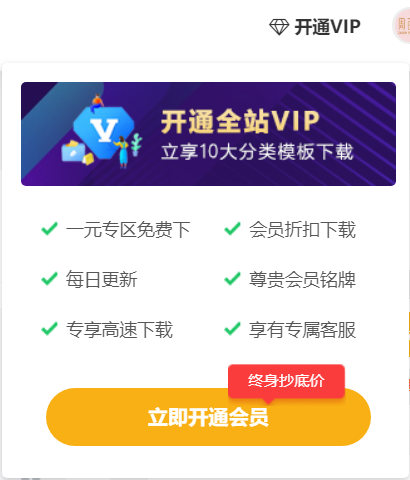 Ripro主题美化-导航栏VIP会员下拉分类介绍插图